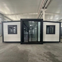 Maison conteneur préfabriquée de luxe 40FT 20FT mobile, pliable et extensible, 2 chambres, panneaux sandwich en acier