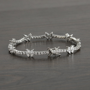 Tennis <b>Bracelet</b> Copper Zircon <b>Couple</b> Hip Hop Tanjing Fashion Lijing Necklace - Product Image 4