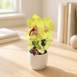 Orquídeas Phalaenopsis Artificiales con Maceta de 30 Pulgadas en Azul, Rosa, Amarillo y Blanco para Decoración del Hogar - Product Image 2