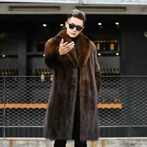 <span class=keywords><strong>Cappotto</strong></span> in Pelliccia di <span class=keywords><strong>Visone</strong></span> per <span class=keywords><strong>Uomo</strong></span>, Giacca Lunga Casual in Finta Pelliccia Ispessita per Autunno e Inverno - Product Image 2