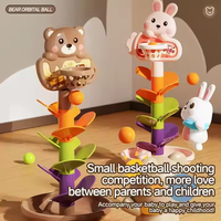 Jeu de Balle Interactif Ours & Lapin : Jouet Montessori Éducatif Précoce pour Bébés et Tout-petits avec Balle Rotative à Lancer