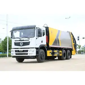 Dongfeng Huashen 25T compressed garbage truck sells 6X4 diesel engine garbage collection trucks there