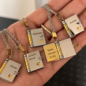 <span class=keywords><strong>Collana</strong></span> con Ciondolo a Libro Apribile e Chiudibile Impermeabile, Mini Medaglione a Libro dell'Amore per Coppie, Gioielli all'Ingrosso, <span class=keywords><strong>Collana</strong></span> in Acciaio Inossidabile - Product Image 6