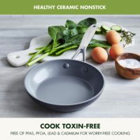 Ensemble de 2 poêles GreenPan Valencia Pro en céramique antiadhésive 20 cm et 26 cm, sans PFAS, avec poignée en acier inoxydable, compatible induction