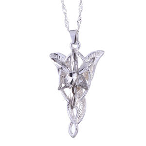 WOWEI Offre Spéciale à la mode Seigneur des anneaux étoile du soir elfe princesse argent plaqué alliage cristal collier pour femmes bijoux cadeau - Product Image 1