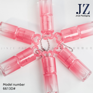 Jinze Siap Kirim Gantungan Kunci Bentuk Hati Tabung Kemasan Lipgloss Transparan dengan Desain Tongkat Pendek 3.4ml dan Logo - Product Image 3