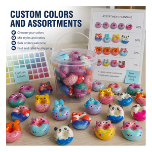 Portable Sensory Play Doughnut Shape Animal <b>Squishy</b> Toy Slow Rising Hand Pinch Anxiety Relief Kids Gift Bulk Supplier - Product Image 3