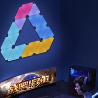 Panneaux lumineux triangulaires, panneau lumineux LED intelligent, contrôle intelligent, synchronisation de jeu, RGB, commande vocale, lumière murale triangulaire