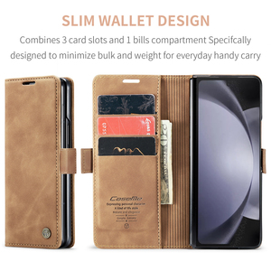 เคสโทรศัพท์หนังพับได้สำหรับ Samsung Galaxy Z Fold6 Fold5 <span class=keywords><strong>Fold4</strong></span>พับได้013เคสโทรศัพท์หนังพับได้แบบธุรกิจย้อนยุคกันกระแทก - Product Image 2