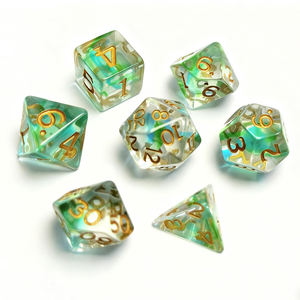 Hars Transparant Tweekleurig Goud Lettertype Bewegingspad Veelvlak Dnd Dobbelstenen Set Dragon En Dragon Rpg <span class=keywords><strong>Game</strong></span> Cadeau - Product Image 1