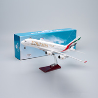 Modèle d'avion en résine Airbus A380 Emirates nouvelle livraison, échelle 1/160, 46 cm, avec cabine ouvrante et éclairage LED