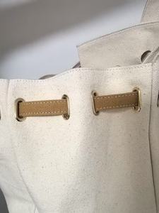 Custom <b>Gold</b> Hardware Sturdy Bottom Durable Vintage Canvas Boat Tote Natural Cotton Coastal Charm Style <b>Bag</b> - Product Image 3
