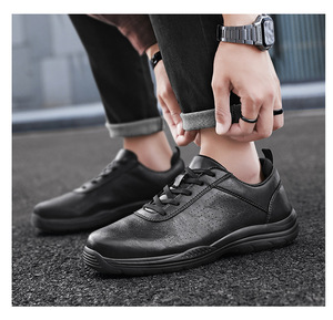 Chaussures en cuir faites à la main de haute qualité 2026, chaussures de sport à semelle souple, en cuir de vachette véritable première couche, à lacets, décontractées, pour le voyage - Product Image 3