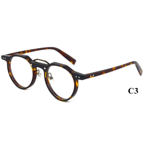 แว่นตาสำหรับผู้ชายกรอบแว่นสายตาทรงกลมทำด้วยมือสไตล์อิตาลีกรอบแว่นอ่านหนังสือกรอบแว่น - Product Image 5