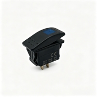 Interrupteur à bascule SPST 3 broches ON-OFF avec LED simple blanche, rouge ou bleue en option, 12-24V DC 20A 10A pour bateaux marins et VR