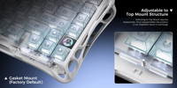 Teclado Mecánico GravaStar Mercury K1 Lite 75% Tri-Modo con Junta Transparente, Intercambiable en Caliente, 4000mAh RGB para Juegos de PC