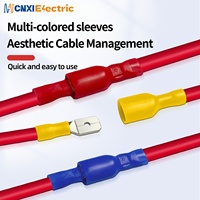 CNXI FDFVD Certifié CE Cosses de câble à double sertissage en laiton, à déconnexion rapide, pour fil électrique, entièrement isolées en PVC, connecteur femelle