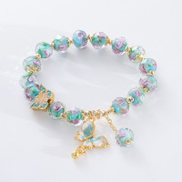 Bracelet papillon, bijou cadeau pour femmes et filles - Cadeau pour les amoureux des papillons, bracelet extensible, bracelet de guérison