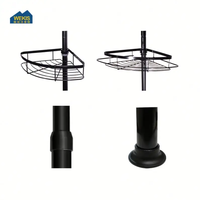 Étagère d'angle rotative WEKIS moderne télescopique écologique à 4 niveaux en fer chromé sans perçage pour salon