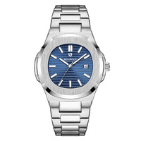 Montre pour homme HOURLY de haute qualité, en acier inoxydable, résistante à l'eau