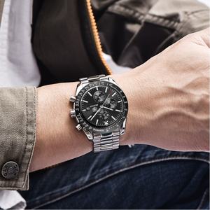 Montre de luxe pour homme, quartz, affaires, 2024, BENYAR 5140, 44 mm, verre, aiguille, chronographe, multifonctionnelle, sport, mode, bracelet en silicone - Product Image 4