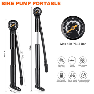 पोर्टेबल टायर बाइक हाई प्रेशर इन्फ्लेटर प्रेशर गेज हैंड पंप मिनी मैकेनिकल गेज पंप साइकिल पंप प्रेशर गेज के साथ - Product Image 6