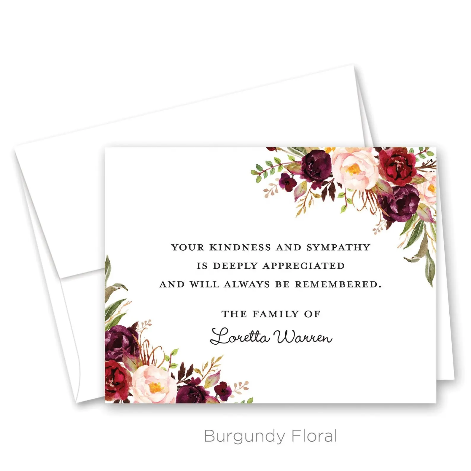 ขายส่งความเห็นอกเห็นใจส่วนบุคคลดอกไม้ศพขอบคุณบัตร