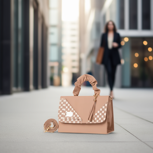 Bolso de Mano para Mujer Fana, Forma de Sobre, Color Nude, Microfibra, Cuero Sintético, con Borla, Correa Extraíble, Uso Diario - Product Image 2