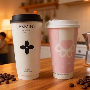 Vasos Desechables para Café Sunshine con Tapas de Papel Antiderrames para Viaje, para Chocolate Caliente y Suministros para Barras de Cacao - Product Image 2