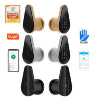 Penawaran Khusus Tuya/TTLOCK Kunci Digital Pintar Pengenal Sidik Jari Kunci Pintu Pintar Kartu Kata Sandi Semi-otomatis Paduan Aluminium