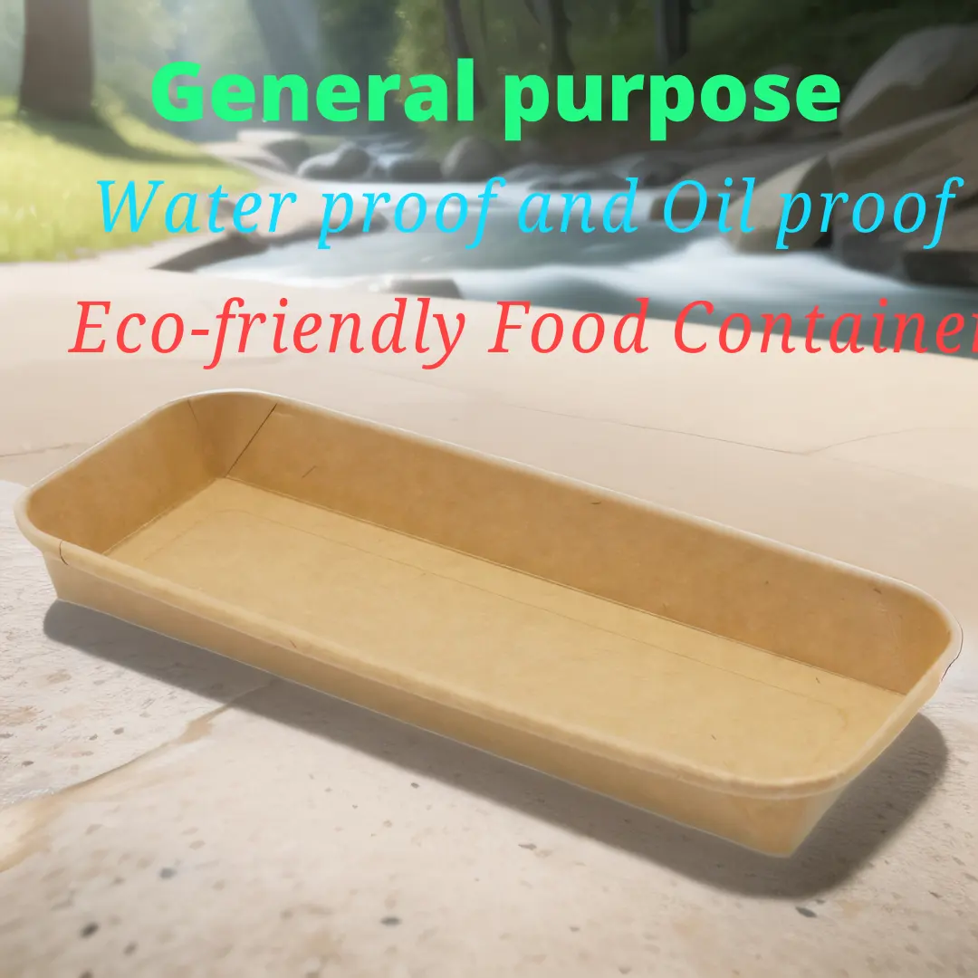 Disposable Kraft Paper Sushi Tray With PET Lid Paper Container For Food Takeaway Packaging