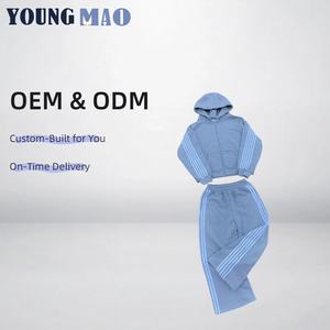 Elegante Sudadera con capucha y cremallera bordada a rayas de dos piezas, traje informal sólido de invierno, chándales informales estampados <span class=keywords><strong>para</strong></span> <span class=keywords><strong>hombres</strong></span>/mujeres - Product Image 1