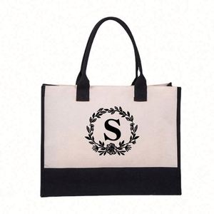 Bolsa de Lona Personalizada con Iniciales, Logotipo Personalizado, Regalos Monogramados, Bolsa de Playa para Mujeres, Madres, Maestras - Product Image 6