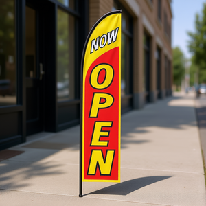Bandera Abierta con Mástil, Pancarta Publicitaria para Exteriores, Tela de Poliéster con Impresión Digital, Forma de Gallardete, Mástil de Aluminio - Product Image 2