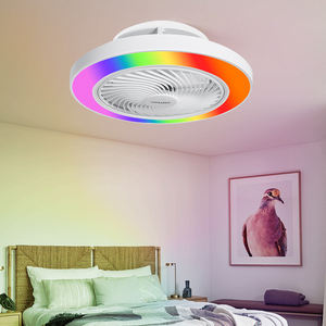 Ventilateur de plafond LED RGB moderne de 19 pouces direct d'usine avec fonction de télécommande lumineuse moteur à courant continu ABS réversible 6 vitesses pour chambre à coucher - Product Image 5