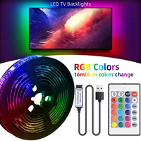 Bande lumineuse LED RGB Joystar 1M 5V SMD 5050 USB, kit complet 2M 3M 4M 5M, flexible, télécommande, bande lumineuse LED pour rétroéclairage TV