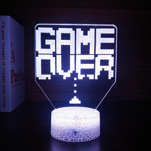 Custom 3d Game Room <b>Table</b> Light Game Console Icon 7 Color 16 Color Crack Base <b>Led</b> <b>Bedside</b> Nightlight 3d Lighting Nightlight - Product Image 2