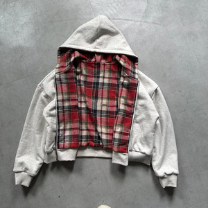 Veste à capuche zippée pour homme en coton 100% brodé, doublée à carreaux, hiver, manches longues, coupe régulière, style streetwear décontracté, écologique, vente en gros - Product Image 6