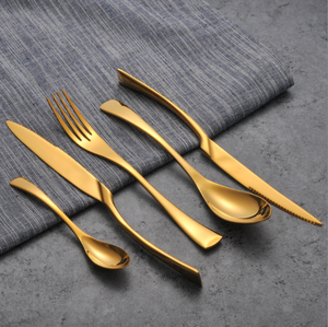 DFA0326 Vajilla de Lujo Premium para Hotel, Restaurante y Hogar, Color Dorado, Cuchara, Tenedor, Cuchillo, Cucharilla, Personalizable - Product Image 2