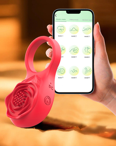 <span class=keywords><strong>2</strong></span> in 1 App kontrol titreşimli halka silikon <span class=keywords><strong>Penis</strong></span> halkası klitoral stimülatör çiftler vibratör giyilebilir gül seks oyuncak erkekler için - Product Image 2