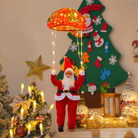 Ornement de Noël suspendu en forme de parachute lumineux avec affichage LED personnalisé, décoration LED pour la fenêtre de la maison, fête de Noël