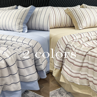 Ensemble de literie en Lyocell 60S personnalisé OEM ODM, quatre pièces, imprimé rayé, couette rafraîchissante pour l'été, pour hôtel et maison, imprimé rayé, deux couleurs