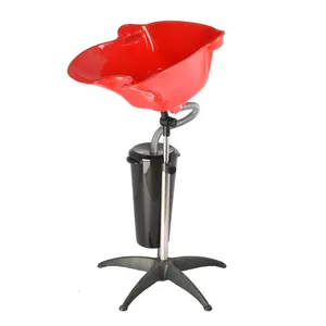 Baskom Cuci rambut portabel, mangkuk sampo portabel tinggi dapat diatur untuk perabotan Salon desain Modern plastik untuk Salon