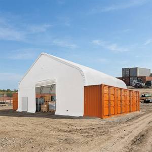 Tettoia a Doppia Tralicciatura 50x40ft per Container, Copertura a Cupola in PVC Resistente 15x12m per Magazzino o Officina Container da 40ft C5040 - Product Image 1
