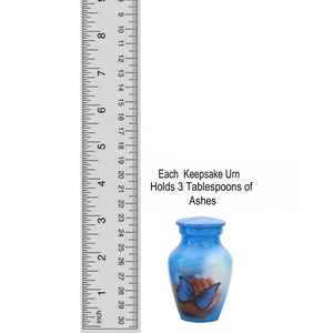 Juego de 4 urnas de cremación ecológicas de latón estilo americano con mariposas azules con capacidad de 200 pulgadas cúbicas para cenizas de recuerdo - Product Image 4