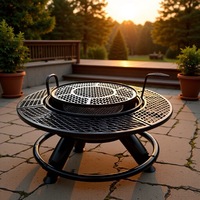Barbecue extérieur amélioré en fonte, grande brasero de feu, foyer à bois, poêle de chauffage pour rassemblements en cour
