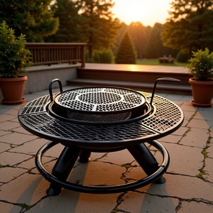 Braciere in ferro potenziato, grande, per barbecue all'aperto, <span class=keywords><strong>a</strong></span> <span class=keywords><strong>legna</strong></span>, per falò, stufa riscaldante per riunioni in cortile - Product Image 1