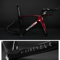 Cadre de vélo de triathlon en carbone Winowsports TT129 avec pédalier T47, support UDH, compatible 700*28C, pièces de cadre de vélo à transmission électronique avec restbar