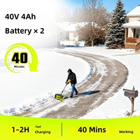 Litekon 40V Pelle à neige sans fil sans balais 13 pouces Souffleuse à neige électrique 2 batteries 40Ah Portée de 30 pieds Charge rapide