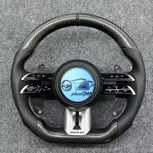 Volante in Fibra di Carbonio Forgiata Personalizzato LHC con Pelle Nappa Traforata per Mercedes-Benz <span class=keywords><strong>W205</strong></span> C63 C180 C117 CLA Upgrade - Product Image 1